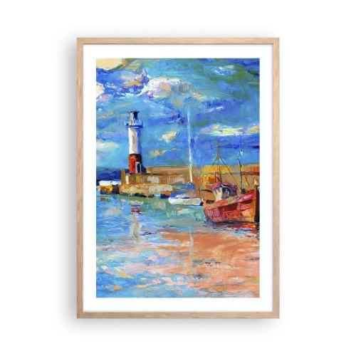 Affiche dans un chêne clair - Poster - Un après-midi dans la baie arc-en-ciel - 50x70 cm