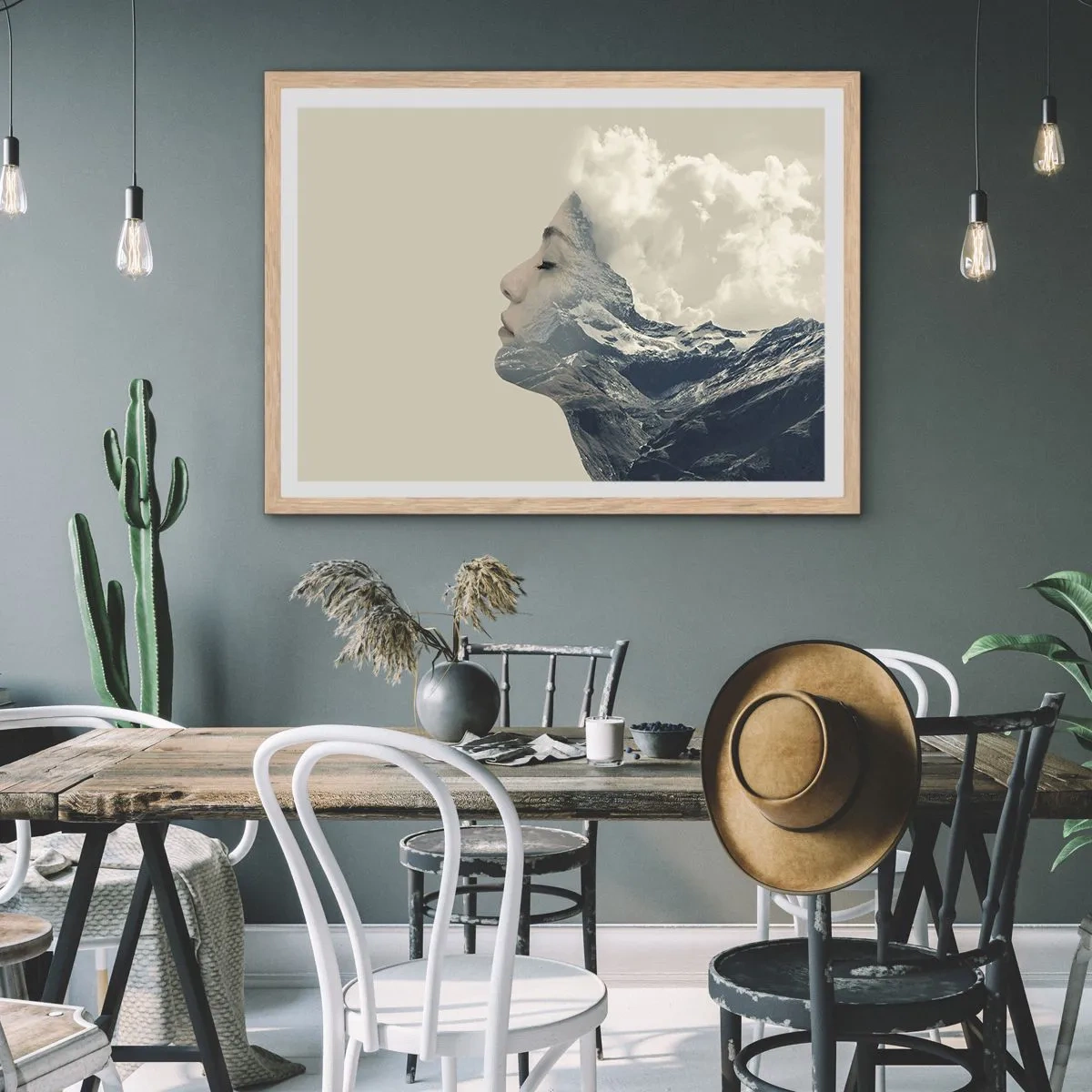 Affiche dans un chêne clair - Poster - La beauté des éléments - 50x40 cm