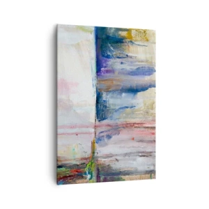 Impression sur toile - Image sur toile - Une composition abstraite de couleurs avec un effet de reflet sur la toile. - 70x100cm - Impressions et associations colorées - Décoration murale moderne pour le salon et la chambre ARTTOR