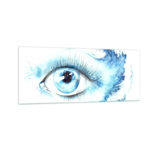 Impression sur verre - Image sur verre - Plongez-vous dans le bleu du regard - 100x40 cm