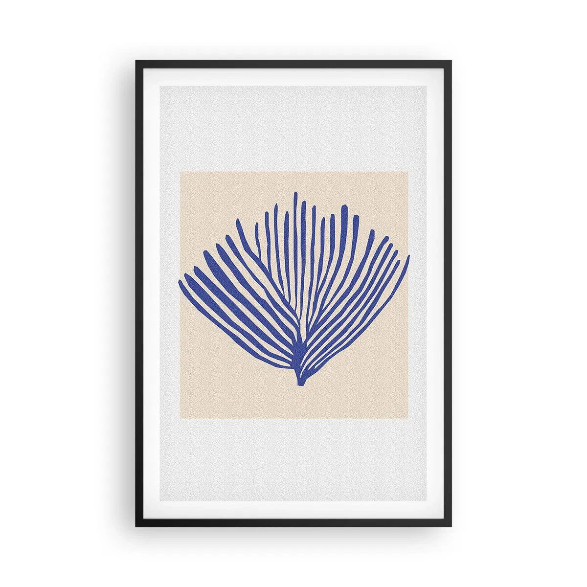 Affiche dans un cadre noir - Poster - Éventail bleu - 61x91 cm