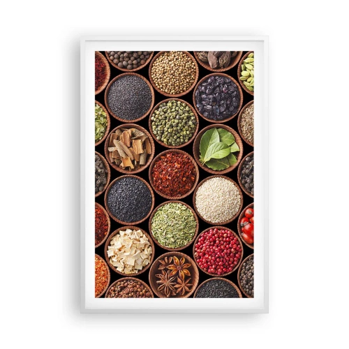 Affiche dans un cadre blanc - Poster - Toutes les saveurs du monde - 61x91 cm