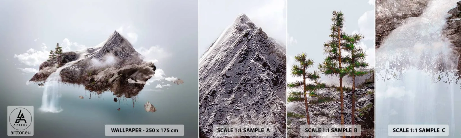 Échantillon De Papier Peint Standard Eco - L'oeil du surréaliste - Abstraction, Fantaisie, Île - 100x30 cm