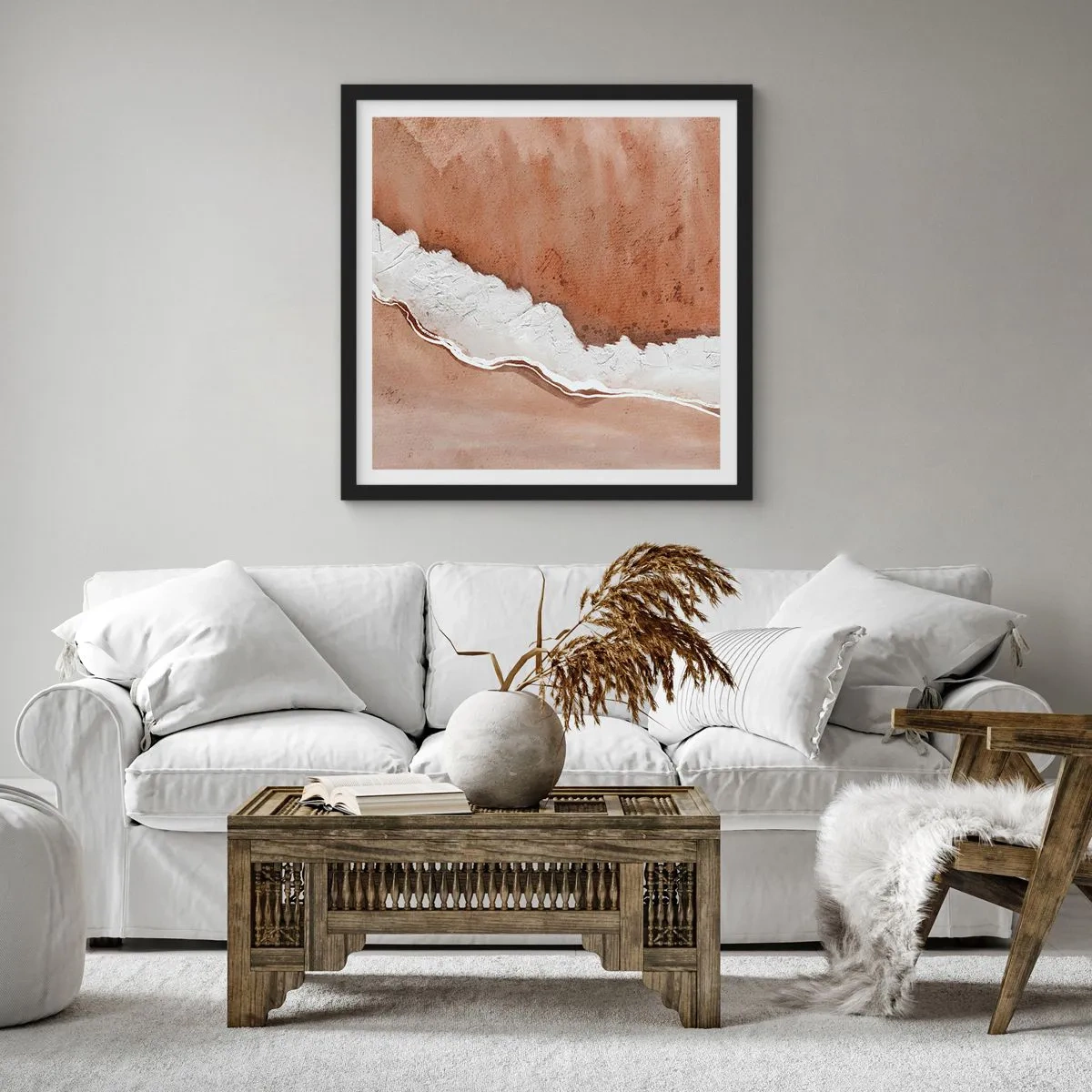 Affiche dans un cadre noir - Poster - Dans des couleurs de la terre - 30x30 cm