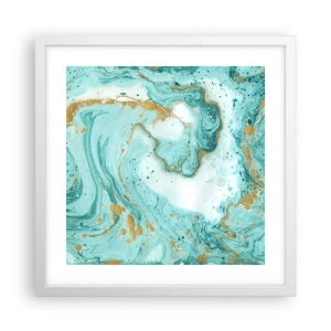 Affiche dans un cadre blanc - Poster - Sous la grande vague de l'ère Edo - 40x40 cm