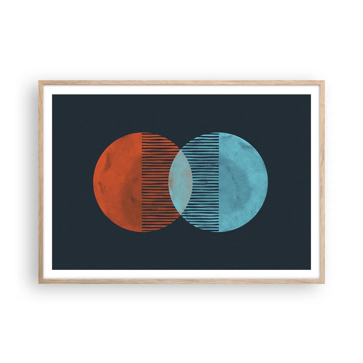 Affiche dans un chêne clair - Poster - Fantaisie astronomique - 100x70 cm