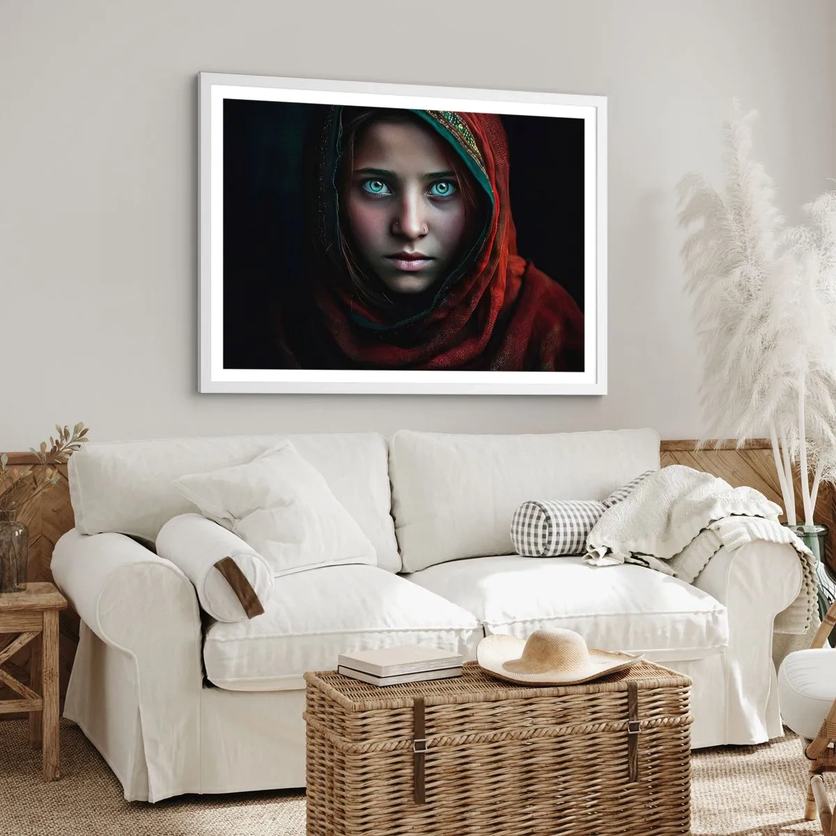 Affiche dans un cadre blanc - Poster - Princesse orientale - 70x50 cm