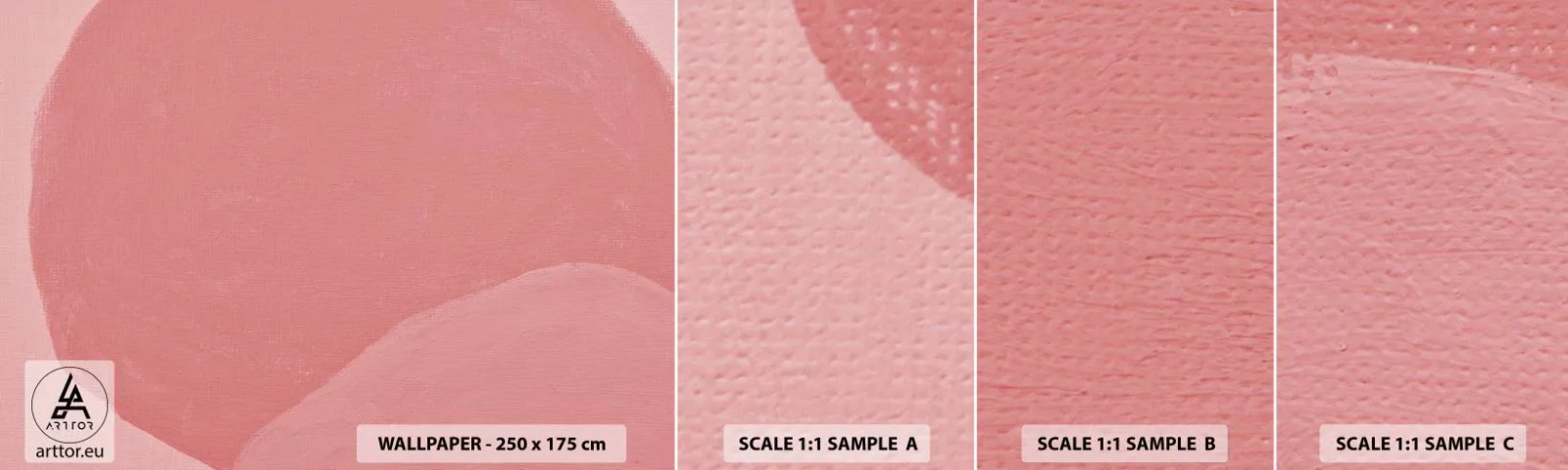 Échantillon de Papier Peint Autocollant Deluxe Sticker - Composition organique en rose - Pastel, Formes, Minimaliste - 100x30 cm