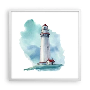 Affiche dans un cadre blanc - Poster - La douce sœur du bleu - 60x60 cm