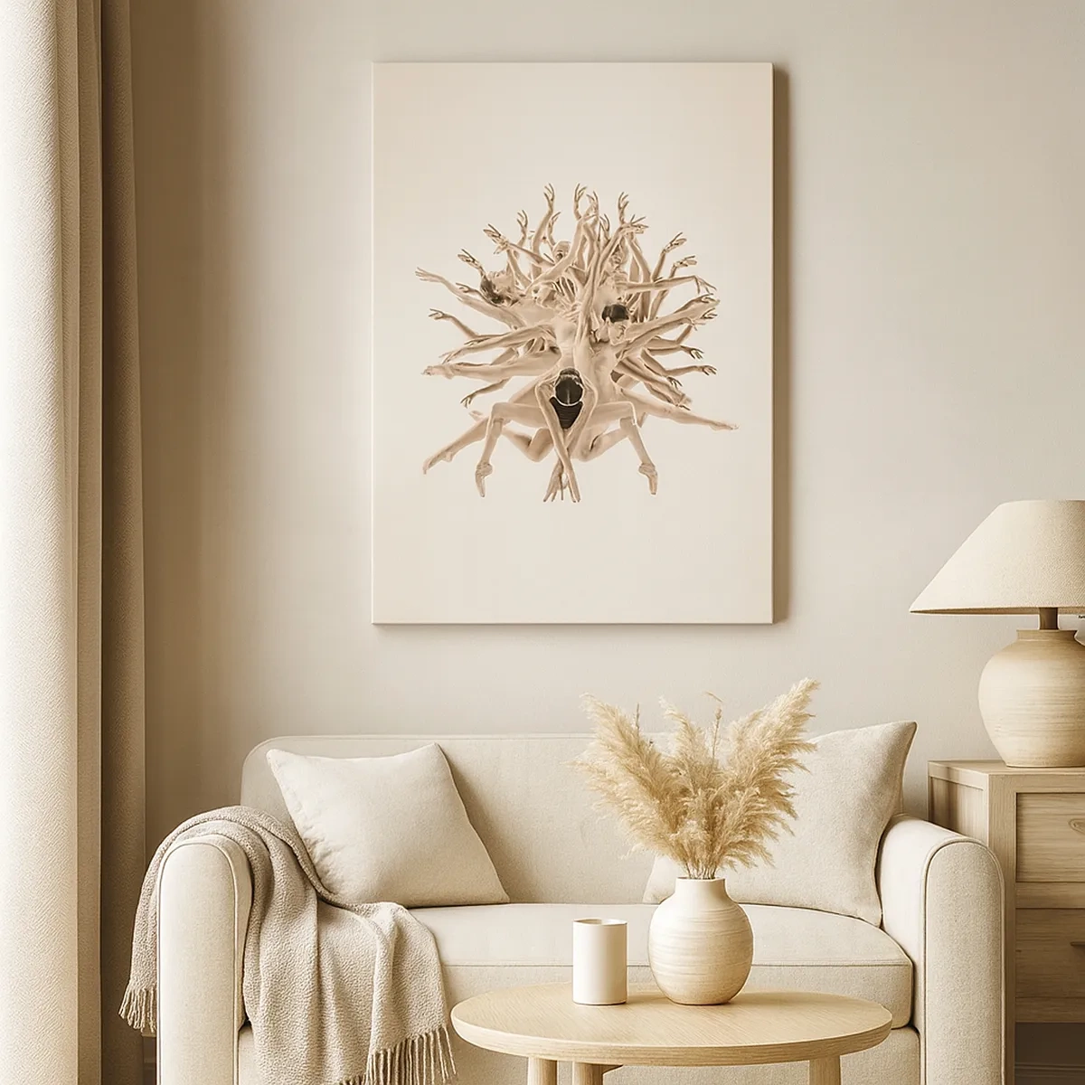 Impression sur toile - Image sur toile - Composition abstraite de danseurs en mouvement - 50x70cm - S'épanouir en danse - Décoration murale moderne pour le salon et la chambre ARTTOR