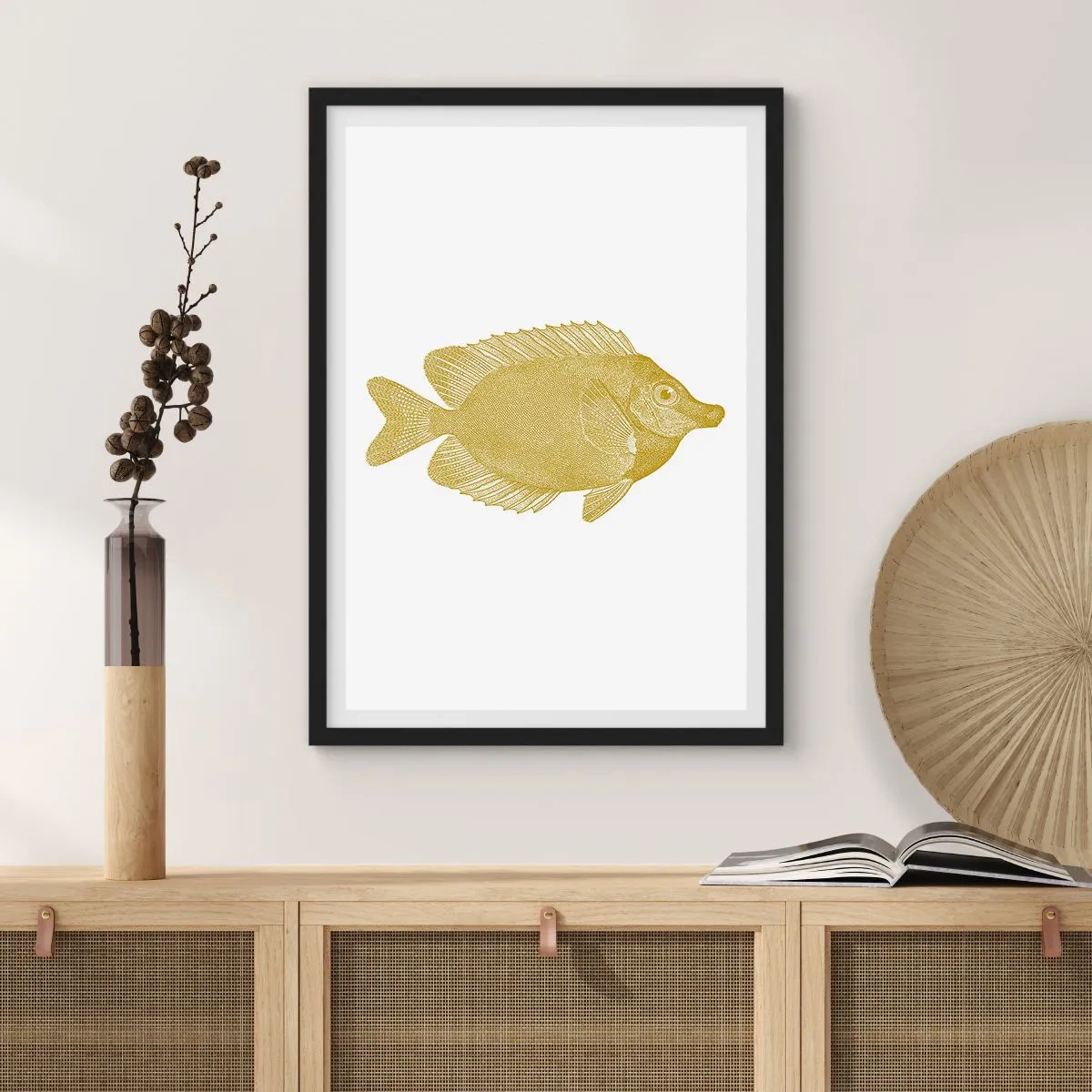 Affiche dans un cadre noir - Poster - Du poisson et c'est tout - 70x100 cm