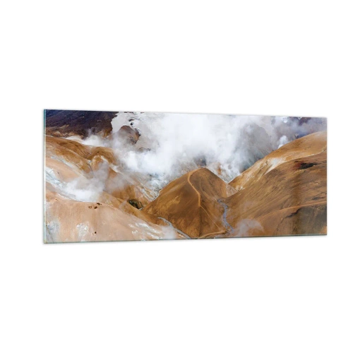 Impression sur verre - Image sur verre - Le charme brut de l'Islande - 100x40 cm
