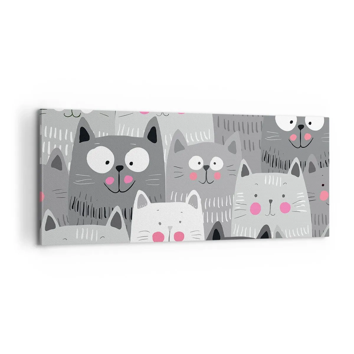 Impression sur toile - Image sur toile - Le monde des chats - 100x40 cm