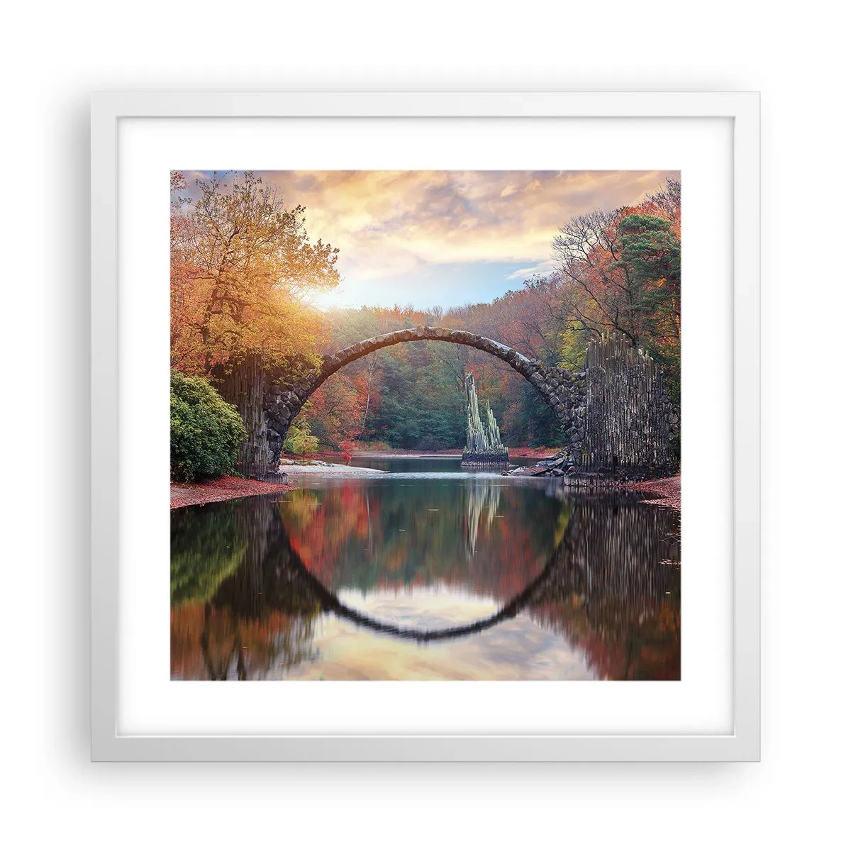 Affiche dans un cadre blanc - Poster - De l'autre cote du miroir - 40x40 cm