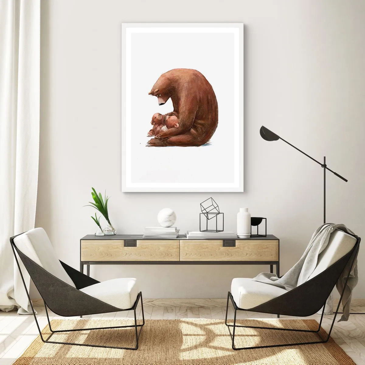 Affiche dans un cadre blanc - Poster - Faites de beaux rêves les enfants - 40x50 cm