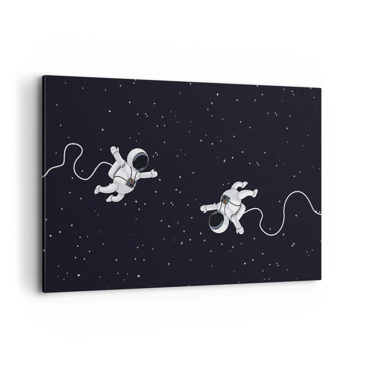Impression sur toile - Image sur toile - Des astronautes flottant dans l'espace sur fond d'étoiles - 120x80cm - Sortie cosmique - Décoration murale moderne pour le salon et la chambre ARTTOR