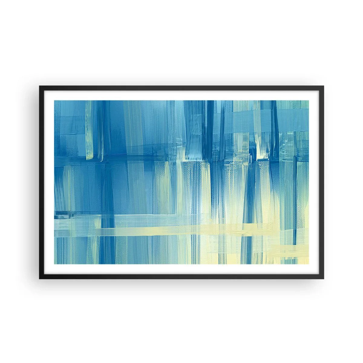 Affiche dans un cadre noir - Poster - Composition en turquoise - 91x61 cm