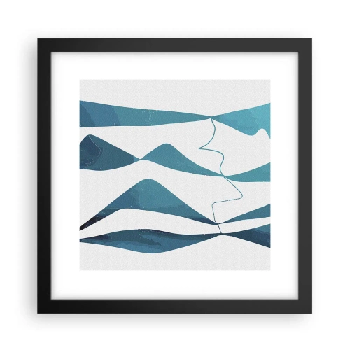 Affiche dans un cadre noir - Poster - Abstraction : composé turquoise - 30x30 cm