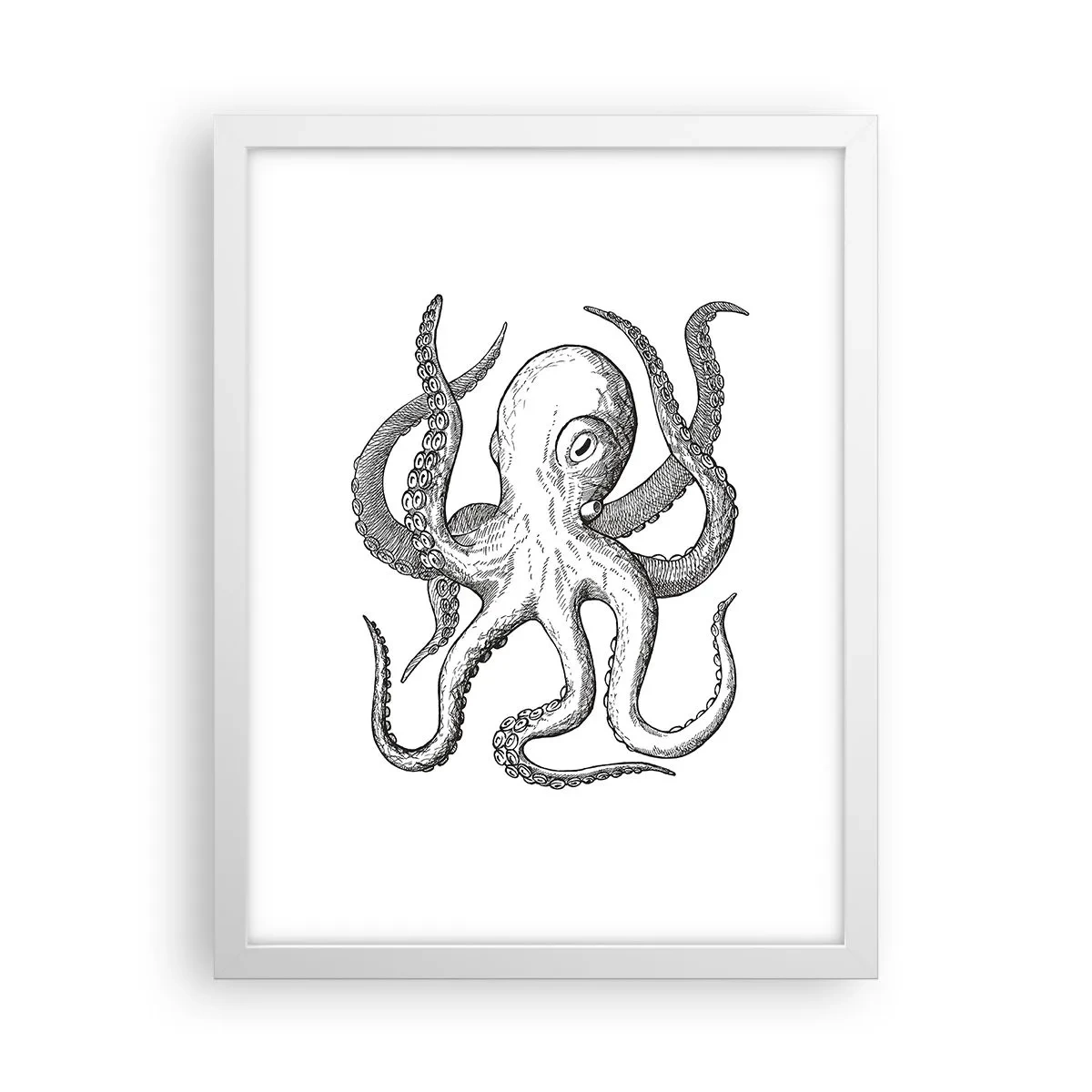 Affiche dans un cadre blanc - Poster - Dansant avec les vagues - 30x40 cm