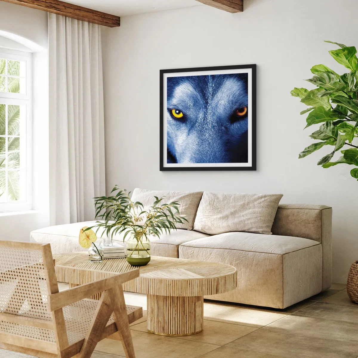 Affiche dans un cadre noir - Poster - Regars hypnotique - 50x50 cm