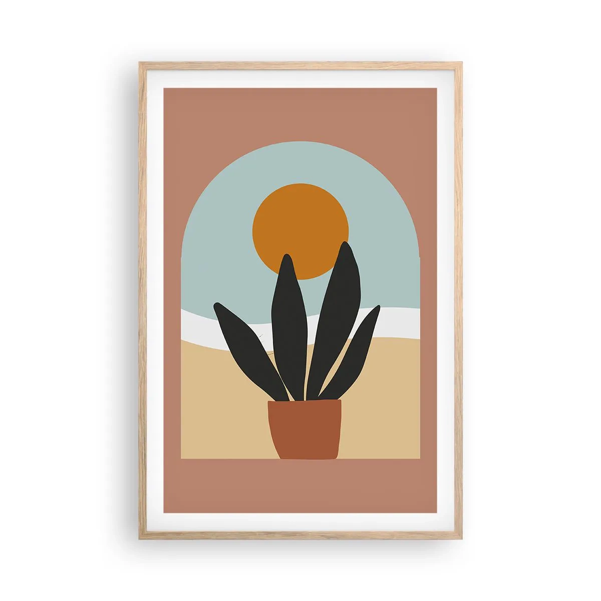 Affiche dans un chêne clair - Poster - Petits bonheurs - 61x91 cm