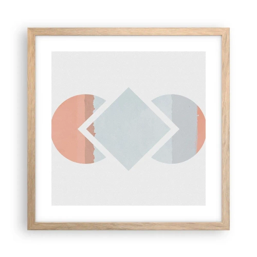 Affiche dans un chêne clair - Poster - La situation est clair - 40x40 cm