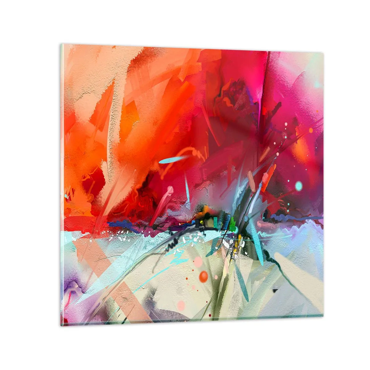 Impression sur verre - Image sur verre - Une explosion de lumières et de couleurs - 70x70 cm