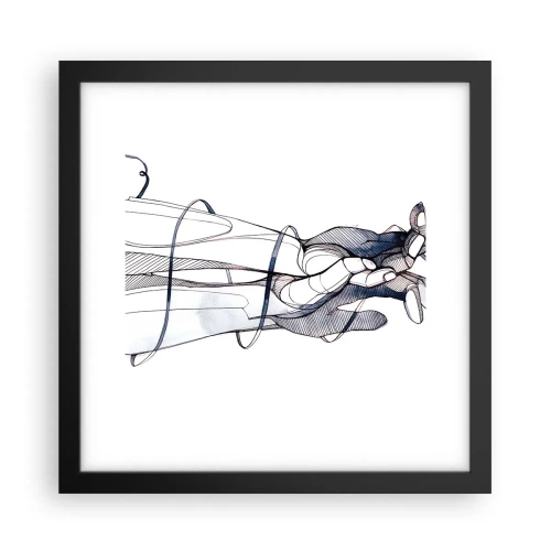 Affiche dans un cadre noir - Poster - Étude du touché - 30x30 cm