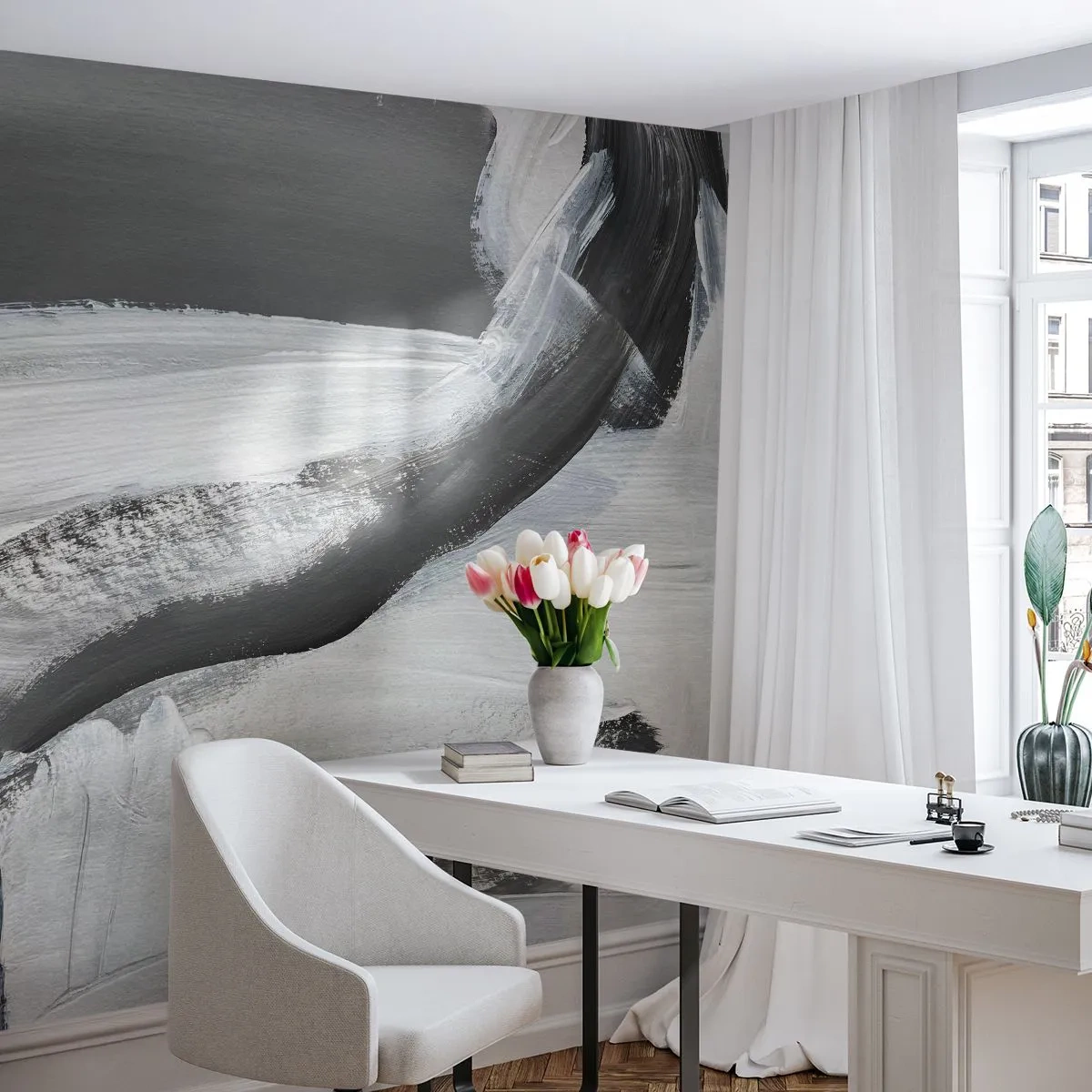 Papier Peint Photo Premium Canvas - Un geste décisif - Morceau, Peinture, Mazance - 400x280 cm