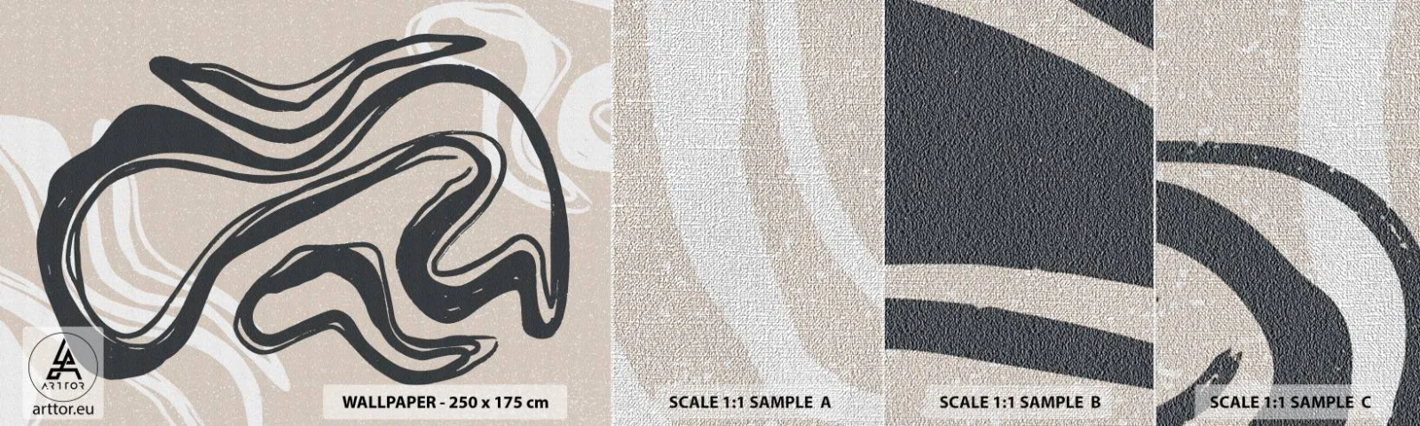 Échantillon de Papier Peint Premium Canvas - Expression multipliée - Minimalisme, Bohème, scandinave - 100x30 cm