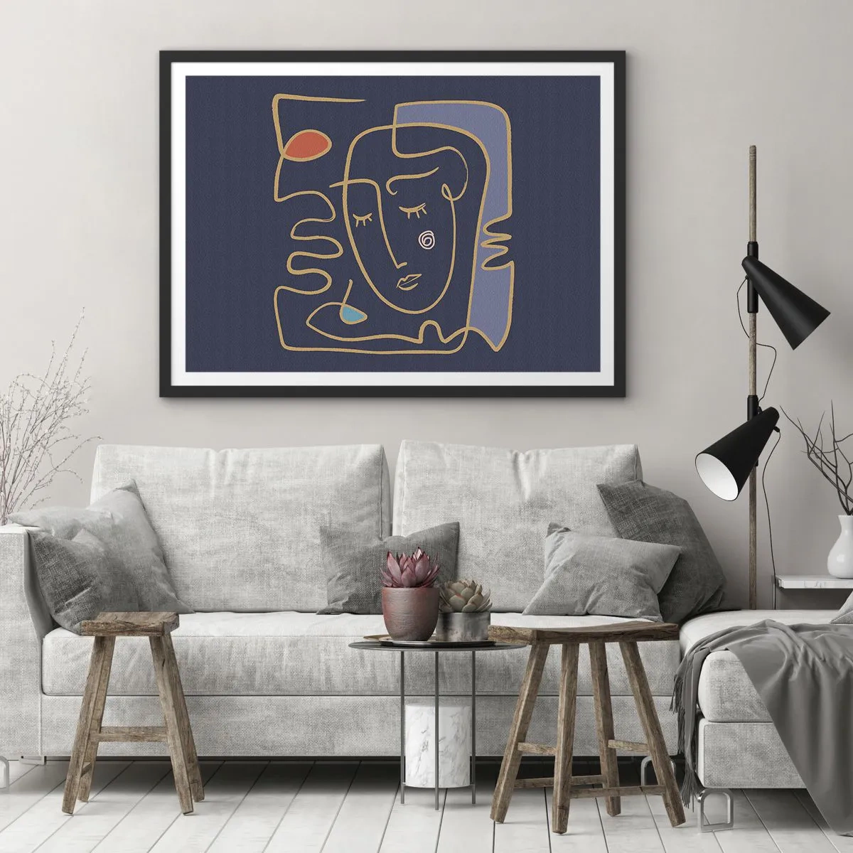 Affiche dans un cadre noir - Poster - En réflexion - 50x40 cm