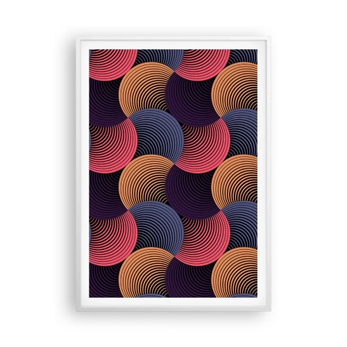 Affiche dans un cadre blanc - Poster - Dans un rythme circulaire - 70x100 cm