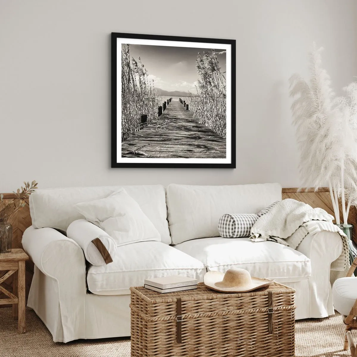 Affiche dans un cadre noir - Poster - Dans le calme de l'herbe - 30x30 cm