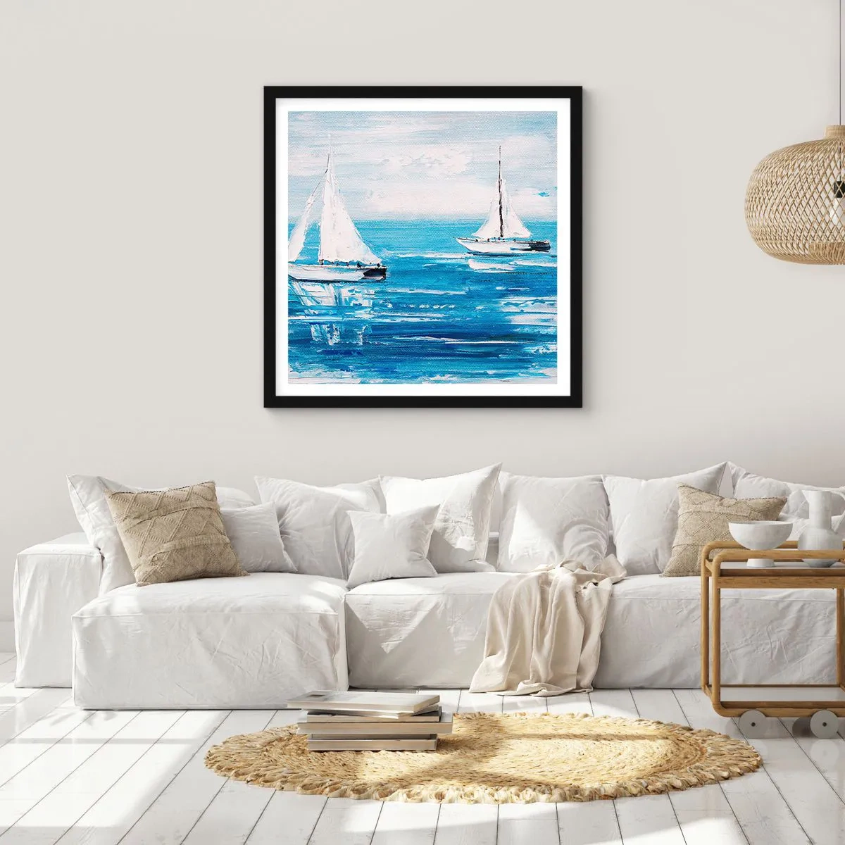 Affiche dans un cadre noir - Poster - Avec un ami à mes côtés - 60x60 cm