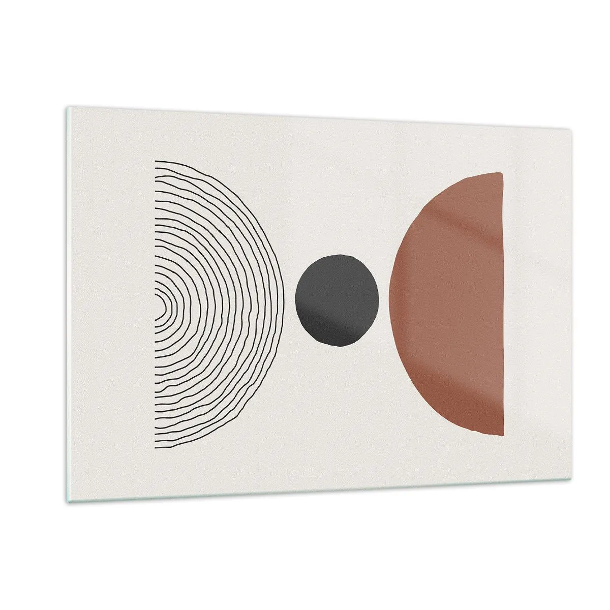 Impression sur verre - Image sur verre - Formes géométriques abstraites sur fond clair - 120x80cm - Au centre de l'attention - Décoration murale moderne pour le salon et la chambre ARTTOR