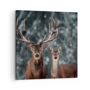 Impression sur toile - Image sur toile - Le roi de la forêt avec sa femme - 50x50 cm