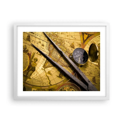 Affiche dans un cadre blanc - Poster - Où sont ces trésors? - 50x40 cm