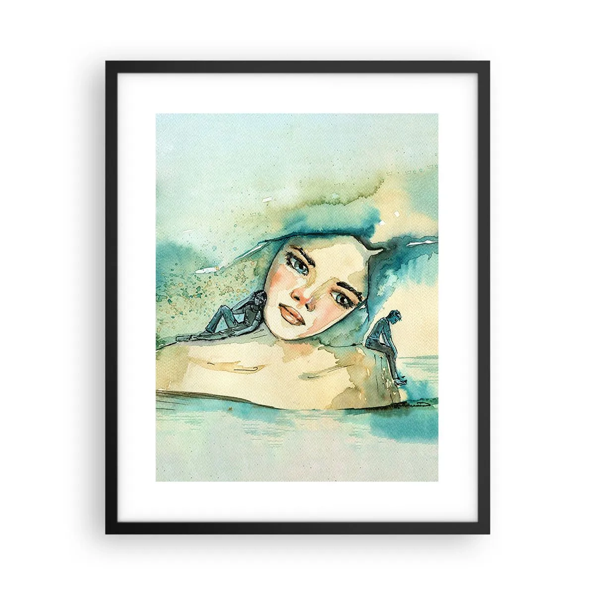 Affiche dans un cadre noir - Poster - Suis-je bleu? - 40x50 cm