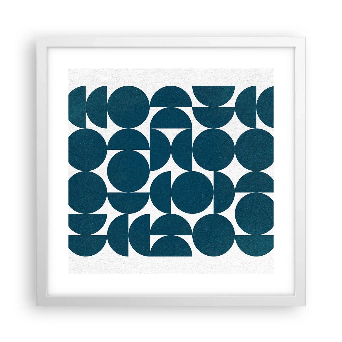 Affiche dans un cadre blanc - Poster - Cercles et demi-cercles - 40x40 cm