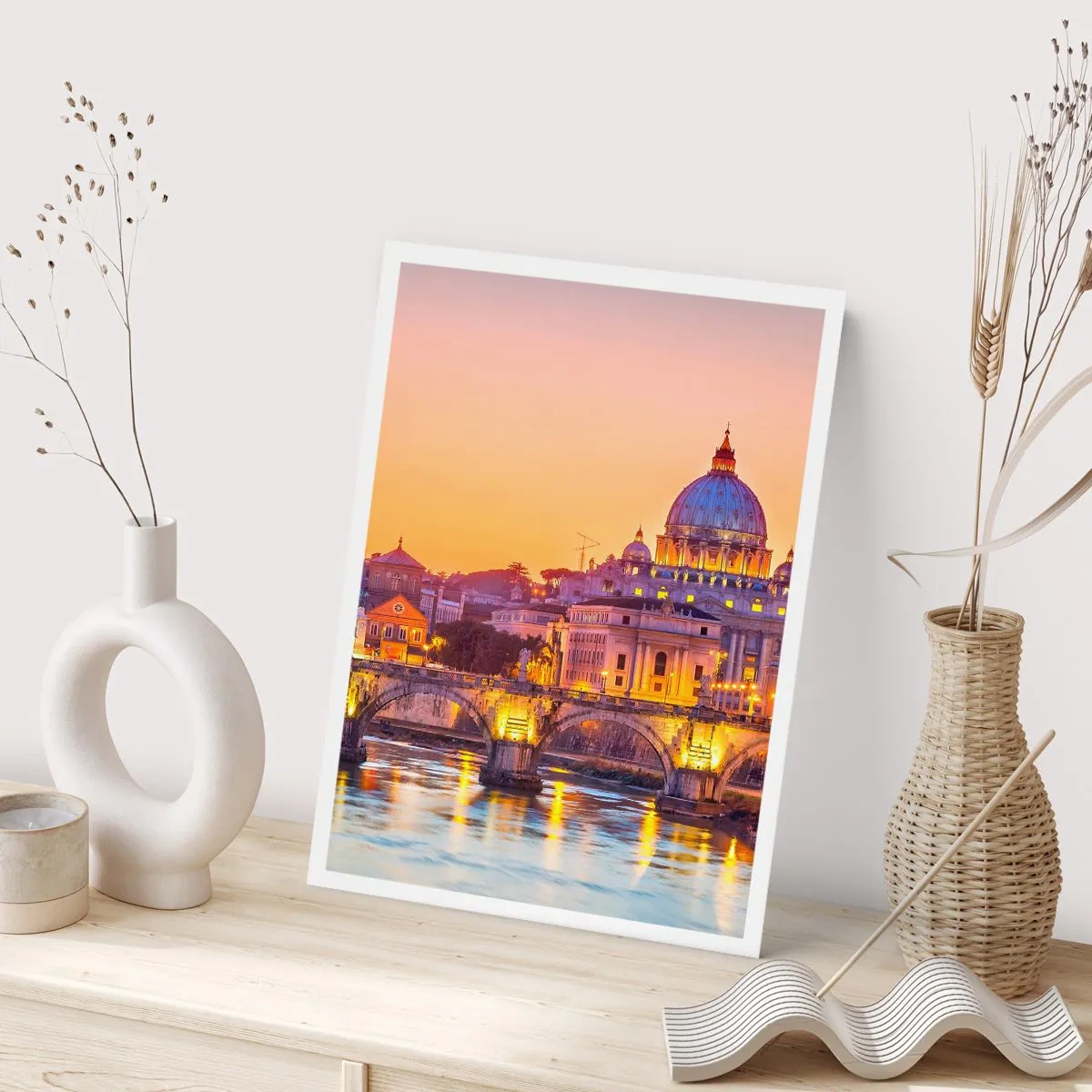 Affiche - Poster - Coucher de soleil sur la ville éternelle - 61x91 cm