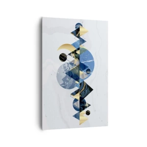 Impression sur toile - Image sur toile - Motifs géométriques abstraits avec des motifs de montagne - 80x120cm - Paysage géométrique - Décoration murale moderne pour le salon et la chambre ARTTOR