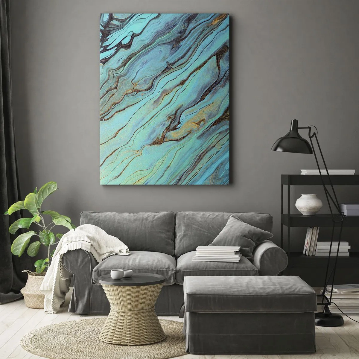 Impression sur toile - Image sur toile - Marée turquoise - 45x80 cm