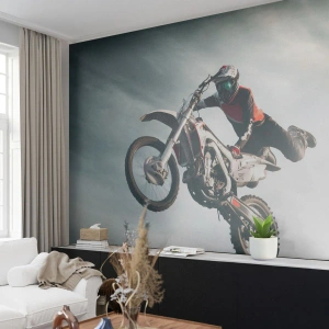 Papier Peint Photo Premium Canvas - Il n'y a pas de plaisir sans risque - Motocross, Moto, Motocycliste - 400x280 cm
