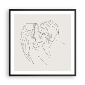 Affiche dans un cadre noir - Poster - Enlacé de sentiment - 60x60 cm