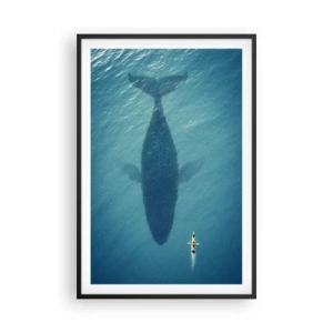 Affiche dans un cadre noir - Poster - Rencontre sur l'océan - 61x91 cm