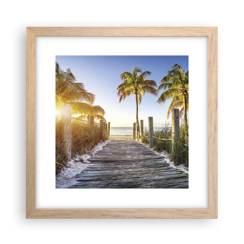 Affiche dans un chêne clair - Poster - Directement au paradis - 30x30 cm