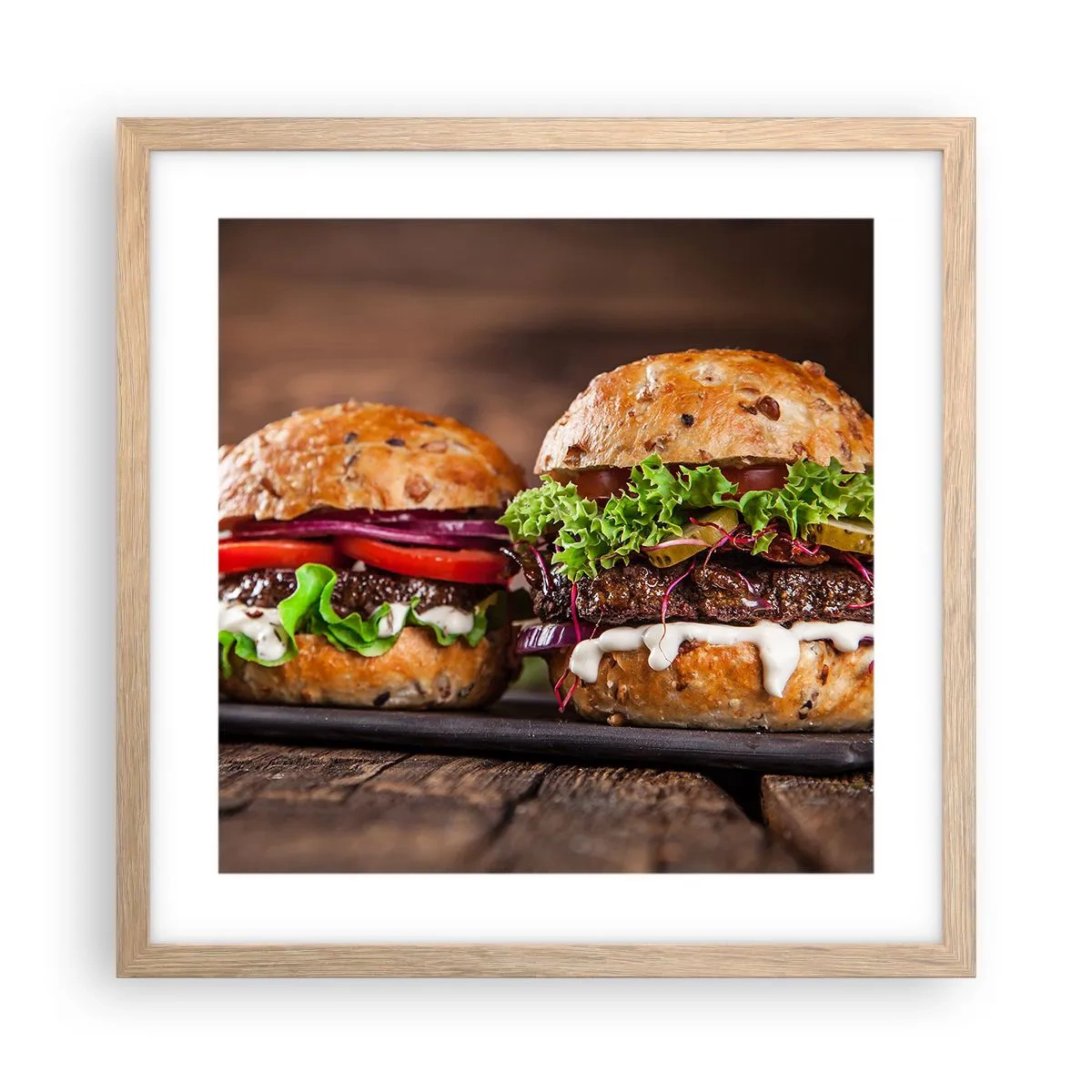 Affiche dans un chêne clair - Poster - American dream - 40x40 cm