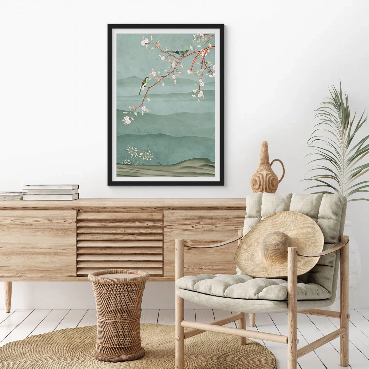 Affiche dans un cadre noir - Poster - Printemps oh c'est toi - 40x50 cm