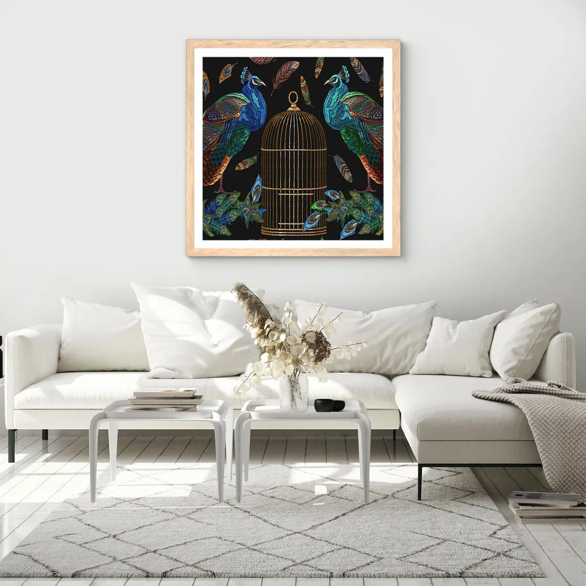 Affiche dans un chêne clair - Poster - En robes royales - 60x60 cm