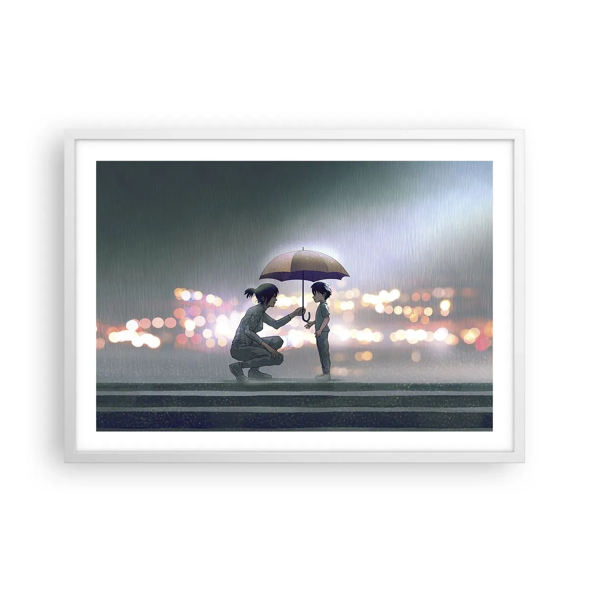 Affiche dans un cadre blanc - Poster - Et maintenant, tout va bien - 70x50 cm